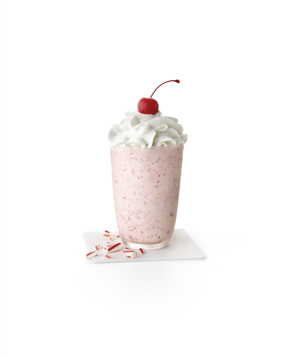 Chick-fil-A Peppermint Chip Milkshake on a white background